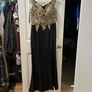 Black and gold dress